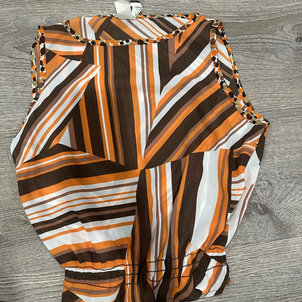 Striped Brown and Orange Jumpsuit